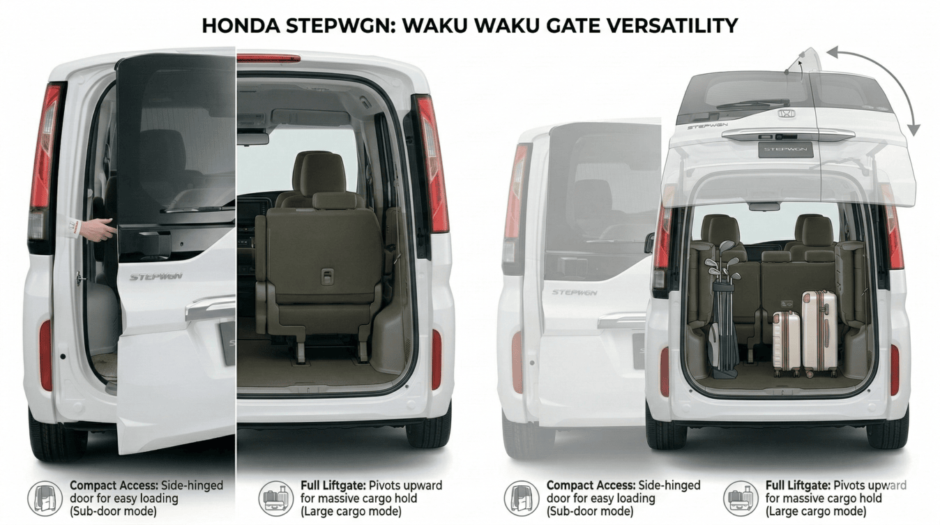 Honda Stepwgn Waku Waku Gate Versatility